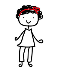 little girl cute character vector illustration design