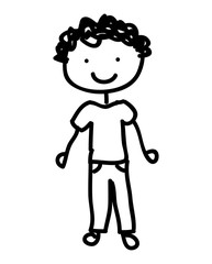 little boy cute character vector illustration design