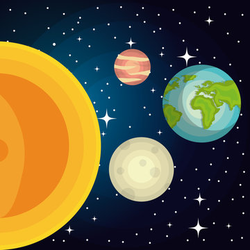 astronomy system solar planets isolated vector illustration eps 10