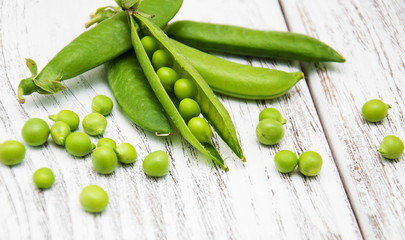 green peas on a table