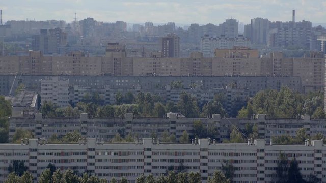 Building texture and runing cloud in Russia, Saint- Petersburg. KAD 4K