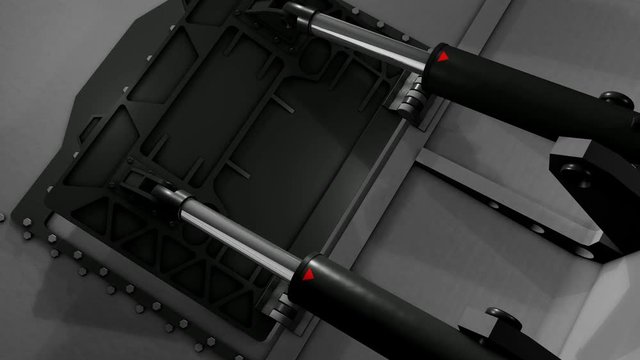 Computer generated, hydraulic system in operation.	