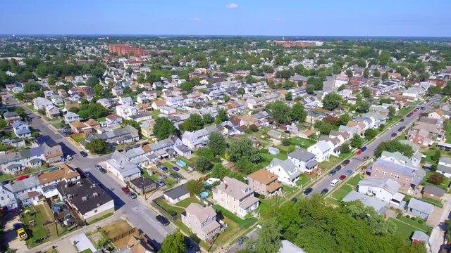 Aerial drone footage of Dundalk Baltimore Maryland USA