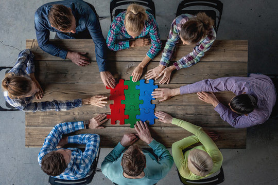 Teamwork meeting concept