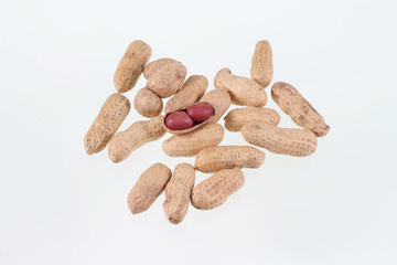 peanuts isolated on white background