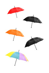 Fototapeta na wymiar Colorful umbrellas isolated on white background.