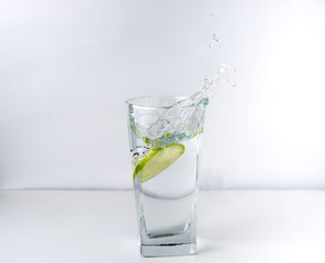 glass with lime