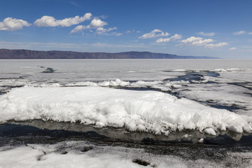 Melting ice on the Baikal