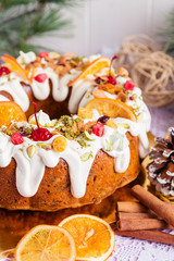 Traditional Christmas bundt cake