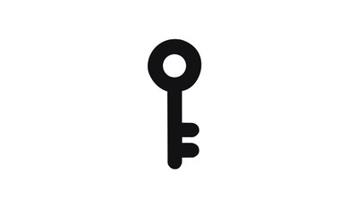 Vector black key icon on white background