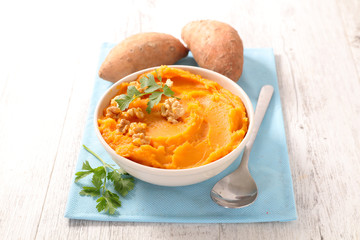 mashed sweet potato
