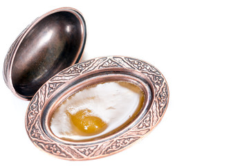 Rosette for jam with Arabic script. Space for text