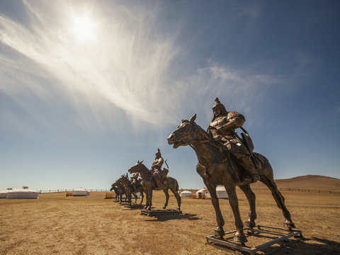 Equestrian statues of warriors of Genghis Khan