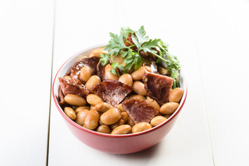 baked beans with chorizo sausage