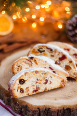 Stollen, traditional Christmas sweet holiday cake