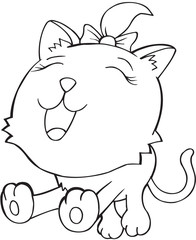 Cute Doodle Cat Vector Illustration Art