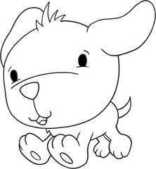 Cute Puppy Dog Doodle Vector Illustration Art