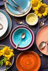 Different empty plates