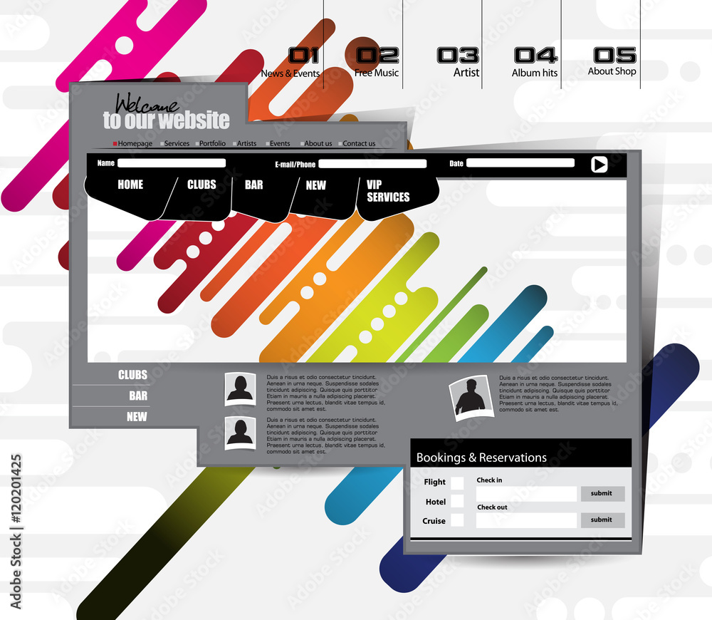 Poster web site layout. vector