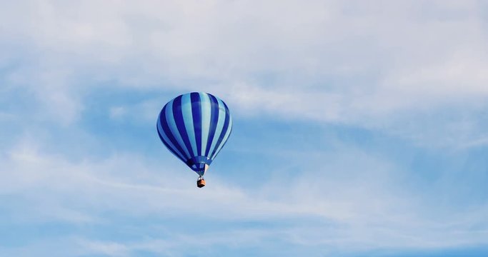 Colorful hot air baloon flying