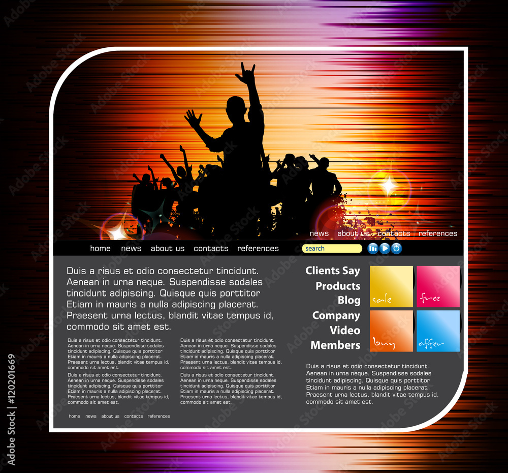 Poster web site layout. vector