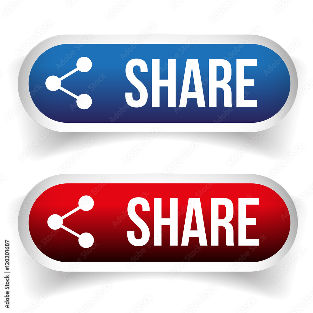 Poster share button vector set