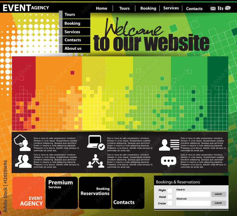 Canvas Prints web site layout. vector