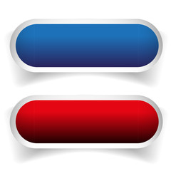 Empty button set blue and red