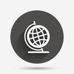 Globe sign icon. Geography symbol.