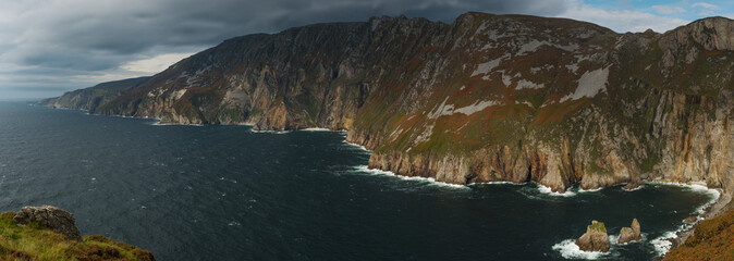 panorama of irish cliffs