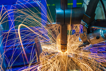 Spot welding machine Industrial automotive part in factory