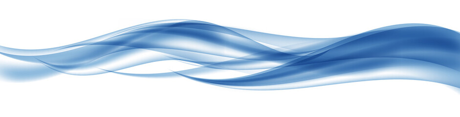 Abstract Blue Wave Set on Transparent  Background. Vector Illust