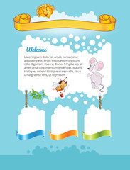 Cartoon cloud background for kid web site