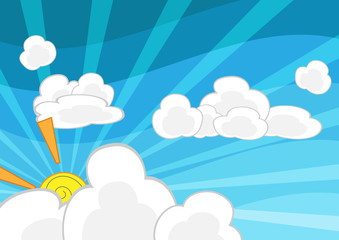 Vector cloud on blue background