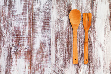kitchen devices isolated on a wooden background