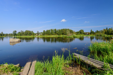 The scenic river Vuoksa, Priozersk, Leningradskaya oblast, Russia.