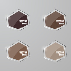 Glass framework set. Vector illustration.