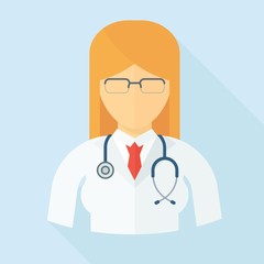 Fototapeta premium doctor woman color icon