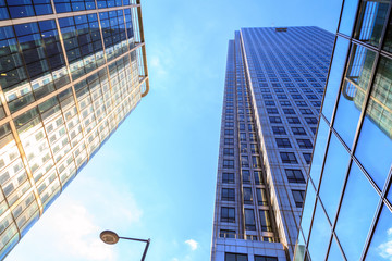 Office buildings in Canary Wharf, financial district of London