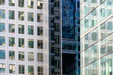 Office buildings in Canary Wharf, financial district of London