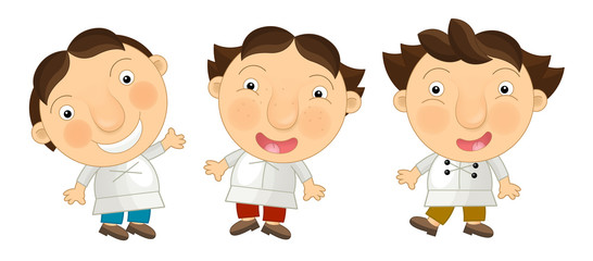 Cartoon children standing happy and funny - isolated - illustration for children