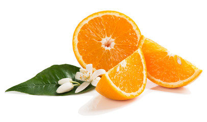 Orange fruit and orange flower.