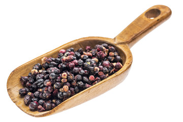 rustic scoop of freeze dried elderberries