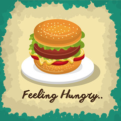 fast food burger design isolated vector illustration eps 10
