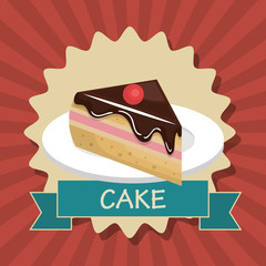cake slice dessert isolated vector illustration eps 10