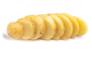 Raw Potato Sliced