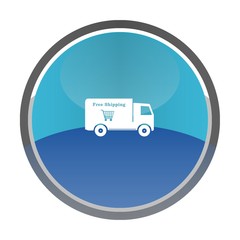 Camion de livraison gratuit dans un bouton