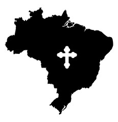 Croix sur une carte du Brésil