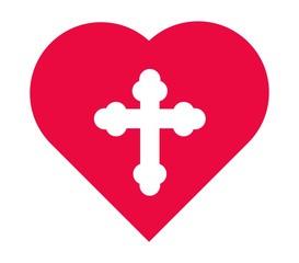 Croix dans un coeur