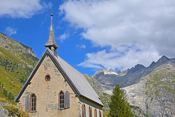 Fototapeta na wymiar Kapelle von Gletsch, Wallis
